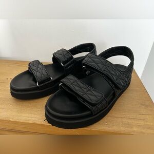 a new day Black Quilted Sandals